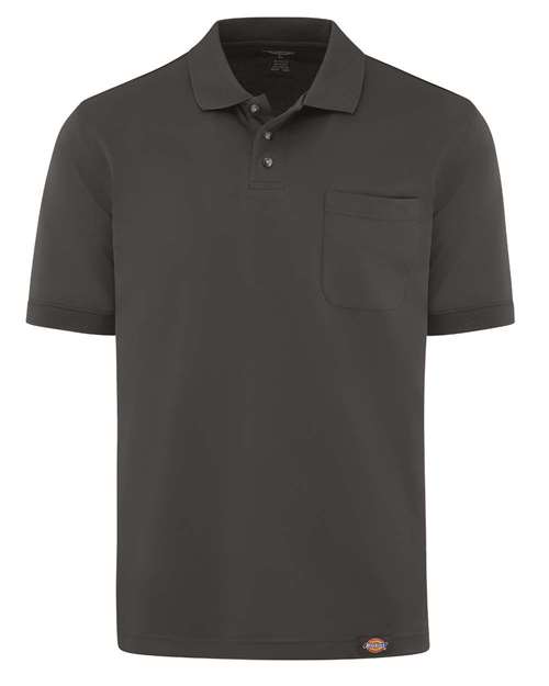 Dark Charcoal - Men's Performance Short Sleeve Work Shirt With Pocket Dickies Men's Performance Short Sleeve Work Shirt With Pocket in Dark Charcoal, front view
