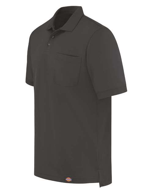 Dark Charcoal - Dickies Men's Perf. S/S With Pocket with Logo Embroidery Dickies Men's Performance Short Sleeve Work Shirt With Pocket in Dark Charcoal