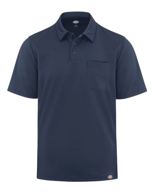 Dark Navy - Men's Performance Short Sleeve Work Shirt With Pocket Dickies Men's Performance Short Sleeve Work Shirt With Pocket in Dark Navy, front view