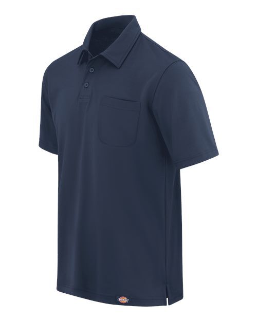 Dark Navy - Dickies Men's Perf. S/S With Pocket with Logo Embroidery Dickies Men's Performance Short Sleeve Work Shirt With Pocket in Dark Navy