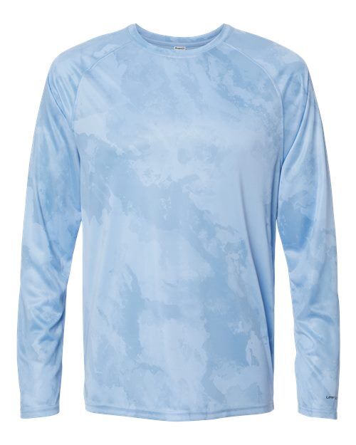 Blue Mist - Unisex Cabo Camo Performance Long Sleeve T-Shirt Paragon Unisex Cabo Camo Performance Long Sleeve T-Shirt in Blue Mist, front view