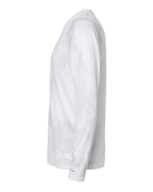 White - Paragon 228 T-Shirt with Custom Company Logo Printing Paragon Unisex Cabo Camo Performance Long Sleeve T-Shirt in White, side view
