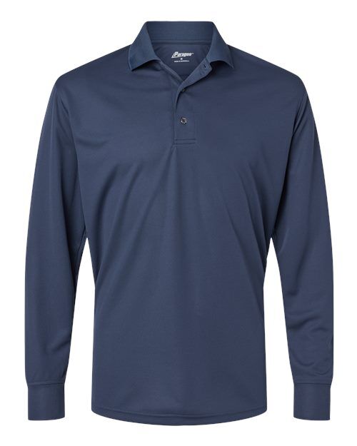 Navy - Men's Prescott Long Sleeve Polo Paragon Polo in Navy, front view