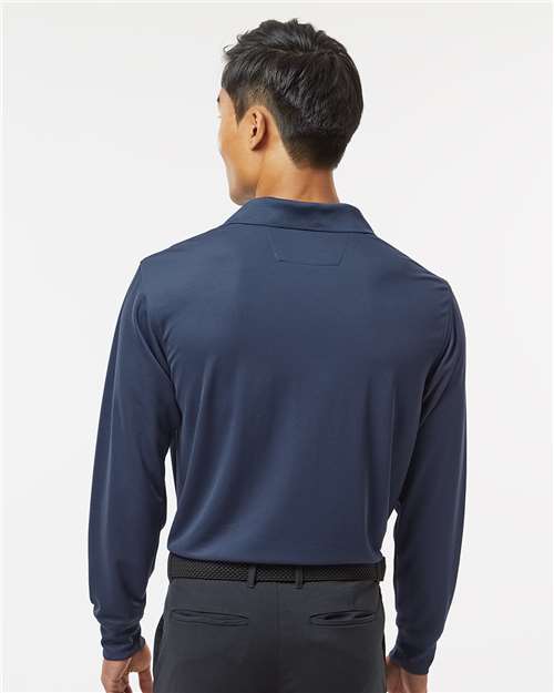 Navy - Paragon 110 Polo with Custom Company Logo Embroidery Paragon Polo in Navy, back view on model
