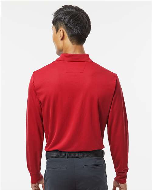 Red - Paragon 110 Polo with Custom Company Logo Embroidery Paragon Polo in Red, back view on model