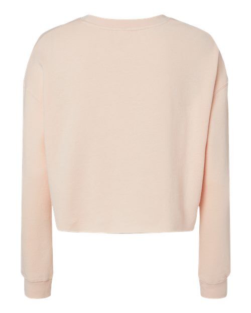 Blush - Independent Trading Co. AFX24CRP Sweatshirt with Custom Logo Independent Trading Co. Women's Lightweight Crop Crewneck Sweatshirt in Blush, back view