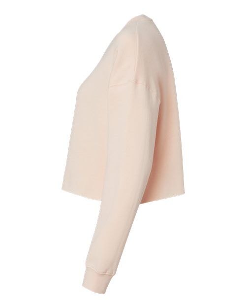 Blush - Independent Trading Co. AFX24CRP Sweatshirt with Custom Logo Independent Trading Co. Women's Lightweight Crop Crewneck Sweatshirt in Blush, side view