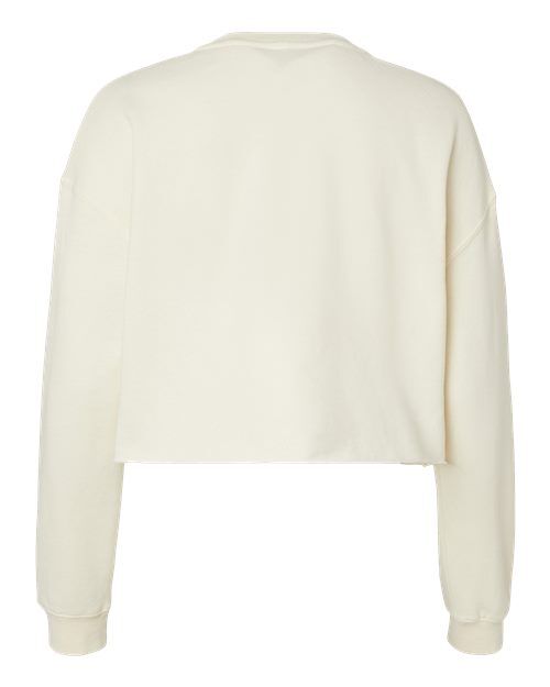 Bone - Independent Trading Co. AFX24CRP Sweatshirt with Custom Logo Independent Trading Co. Women's Lightweight Crop Crewneck Sweatshirt in Bone, back view