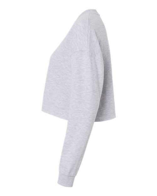 Grey Heather - Independent Trading Co. AFX24CRP Sweatshirt with Custom Logo Independent Trading Co. Women's Lightweight Crop Crewneck Sweatshirt in Grey Heather, side view