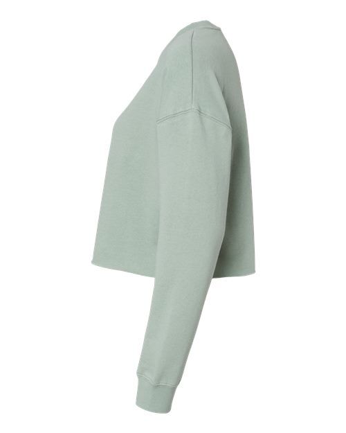 Sage - Independent Trading Co. AFX24CRP Sweatshirt with Custom Logo Independent Trading Co. Women's Lightweight Crop Crewneck Sweatshirt in Sage, side view