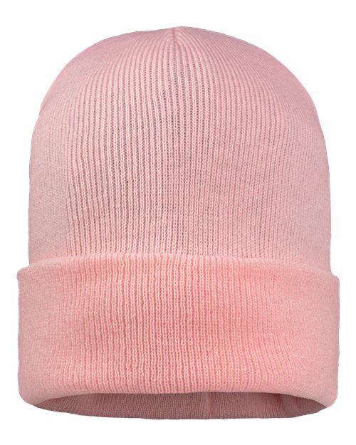 Pink - 12" Jersey Lined Cuffed Beanie Sportsman 12″ Jersey Lined Cuffed Beanie in Pink, front view