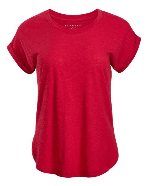 True Red - Women's Sweet T-Shirt Boxercraft Women's Sweet T-Shirt in True Red, front view