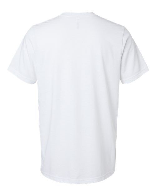 White - BELLA + CANVAS 3001ECO T-Shirt with Custom Logo Printing BELLA + CANVAS Unisex EcoMax Tee in White, back view