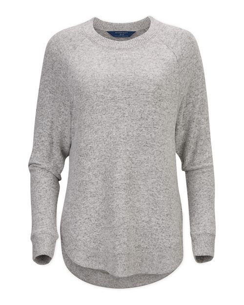 Oxford Heather - Women's Cuddle Oversize Pullover Sweater Boxercraft Women's Cuddle Oversize Pullover Sweater in Oxford Heather, front view