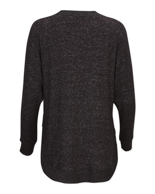 Black Heather - Boxercraft BW1102 Apparel with Custom Logo Decoration Boxercraft Women's Cuddle Oversize Pullover Sweater in Black Heather, back view