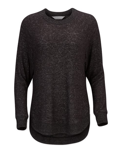 Black Heather - Women's Cuddle Oversize Pullover Sweater Boxercraft Women's Cuddle Oversize Pullover Sweater in Black Heather, front view