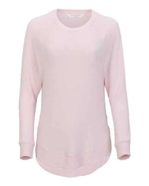 Pink Serenity - Women's Cuddle Oversize Pullover Sweater Boxercraft Women's Cuddle Oversize Pullover Sweater in Pink Serenity, front view