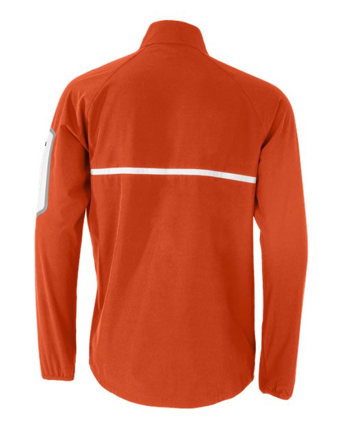 Orange/ White - Holloway Unisex Weld Jacket with Custom Logo Embroidery Holloway Unisex Weld Jacket in Orange/White, back view