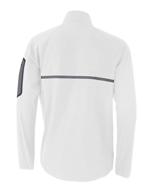 White/ Carbon - Holloway Unisex Weld Jacket with Custom Logo Embroidery Holloway Unisex Weld Jacket in White/Carbon, back view