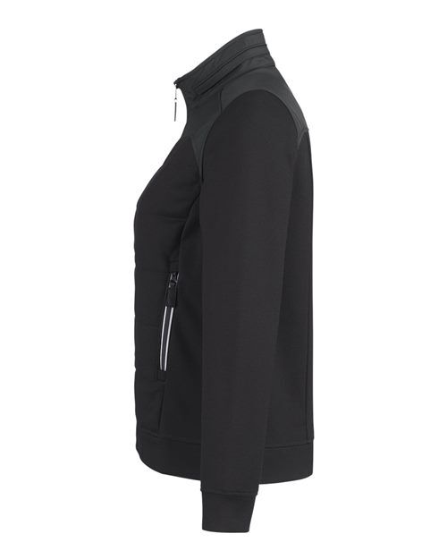 Black - Devon & Jones DG71W Jacket with Custom Logo Embroidery Devon & Jones Women's New Classics® Club Jacket in Black, side view