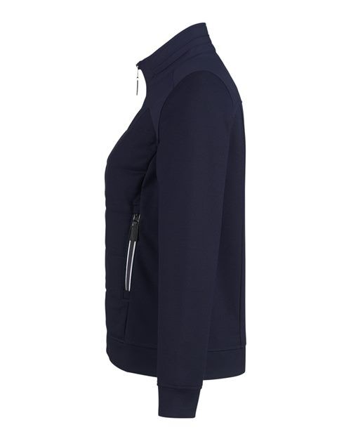 Navy - Devon & Jones DG71W Jacket with Custom Logo Embroidery Devon & Jones Women's New Classics® Club Jacket in Navy, side view
