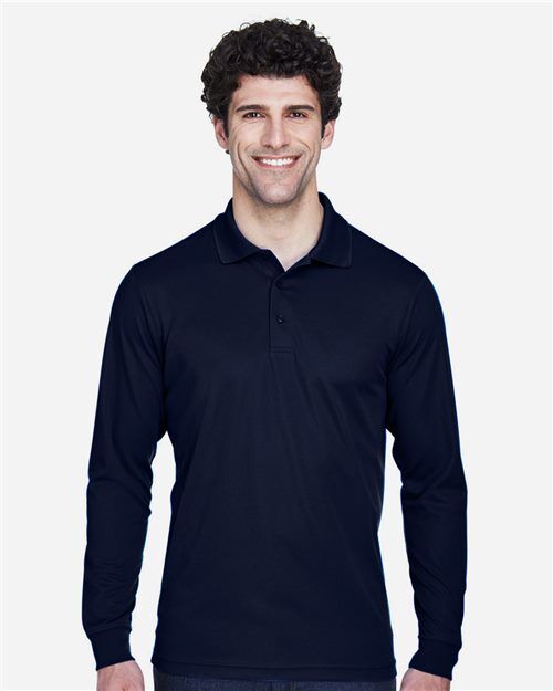 CORE365 88192T Men's Polo with Embroidered Company Logo CORE365 Men's Tall Pinnacle Performance Long Sleeve Piqué Polo