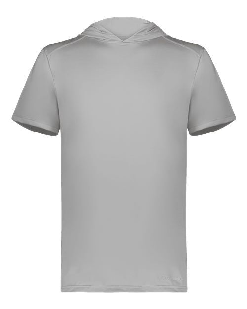 Athletic Grey - Men's Hooded T-Shirt Powered by Coolcore Holloway Men's Hooded T-Shirt Powered by Coolcore in Athletic Grey, front view