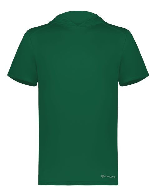 Dark Green - Men's Hooded T-Shirt Powered by Coolcore Holloway Men's Hooded T-Shirt Powered by Coolcore in Dark Green, front view