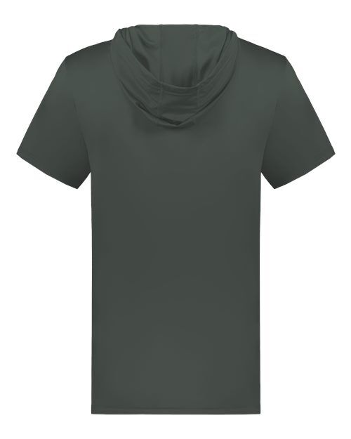Iron - Holloway Hooded T-Shirt Powered by Coolcore with Custom Logo Holloway Men's Hooded T-Shirt Powered by Coolcore in Iron, back view