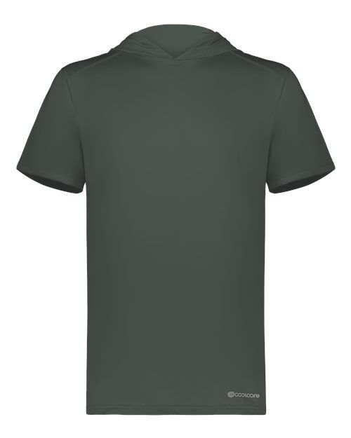 Iron - Men's Hooded T-Shirt Powered by Coolcore Holloway Men's Hooded T-Shirt Powered by Coolcore in Iron, front view
