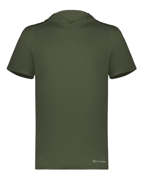 Olive - Men's Hooded T-Shirt Powered by Coolcore Holloway Men's Hooded T-Shirt Powered by Coolcore in Olive, front view