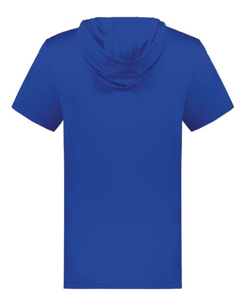 Royal - Holloway Hooded T-Shirt Powered by Coolcore with Custom Logo Holloway Men's Hooded T-Shirt Powered by Coolcore in Royal, back view