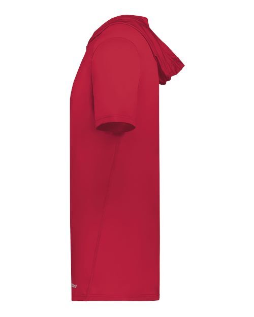 Scarlet - Holloway Hooded T-Shirt Powered by Coolcore with Custom Logo Holloway Men's Hooded T-Shirt Powered by Coolcore in Scarlet, side view