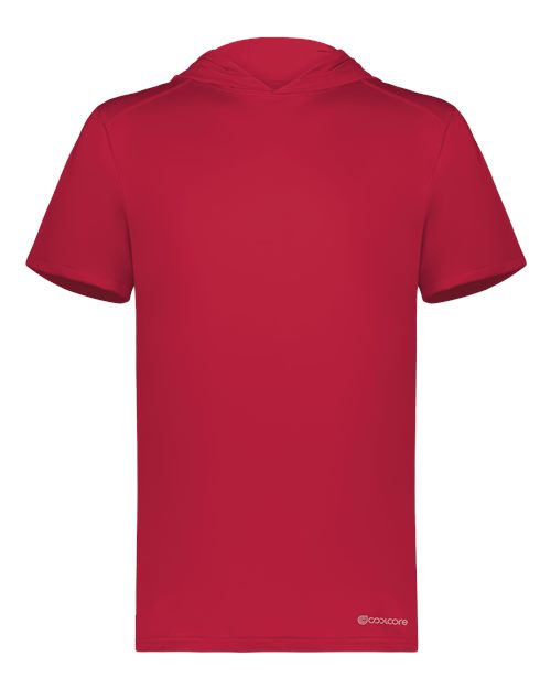 Scarlet - Men's Hooded T-Shirt Powered by Coolcore Holloway Men's Hooded T-Shirt Powered by Coolcore in Scarlet, front view