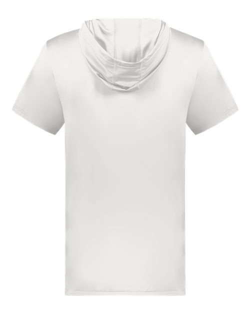 White - Holloway Hooded T-Shirt Powered by Coolcore with Custom Logo Holloway Men's Hooded T-Shirt Powered by Coolcore in White, back view