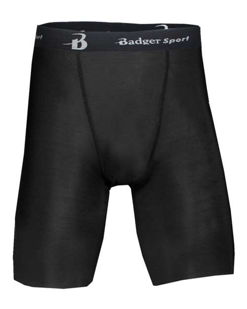 Black - Men's Pro-Compression Shorts Badger Men's Pro-Compression Shorts in Black, front view
