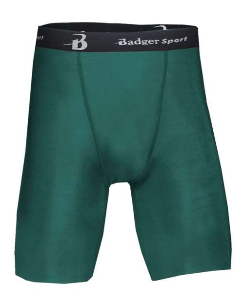 Forest - Men's Pro-Compression Shorts Badger Men's Pro-Compression Shorts in Forest, front view