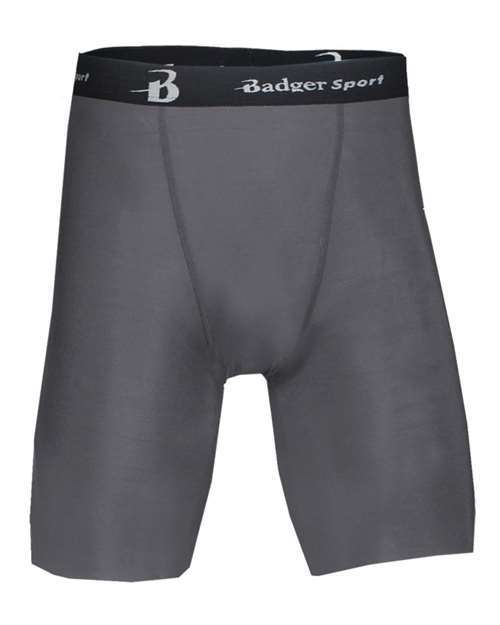 Graphite - Men's Pro-Compression Shorts Badger Men's Pro-Compression Shorts in Graphite, front view