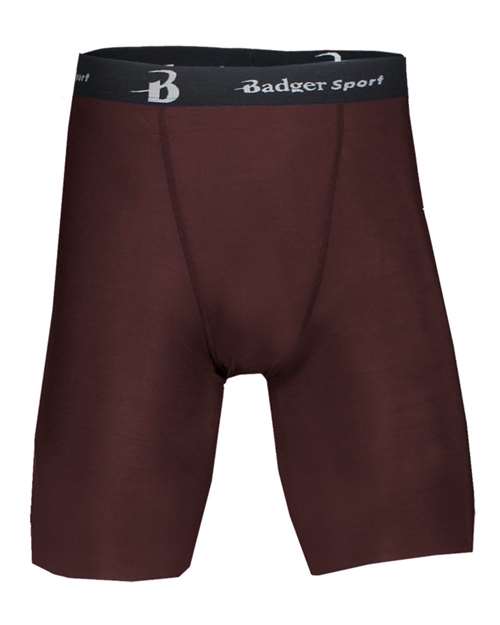 Maroon - Men's Pro-Compression Shorts Badger Men's Pro-Compression Shorts in Maroon, front view