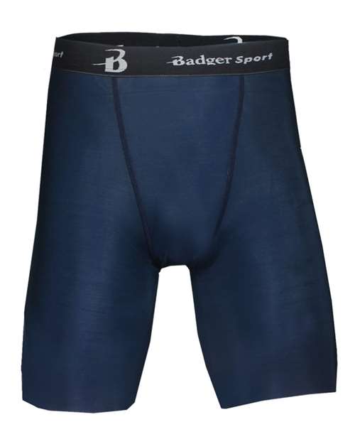 Navy - Men's Pro-Compression Shorts Badger Men's Pro-Compression Shorts in Navy, front view
