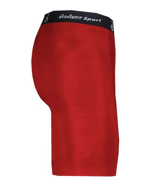 Red - Badger Pro-Compression Shorts for Custom Team Uniforms Badger Men's Pro-Compression Shorts in Red