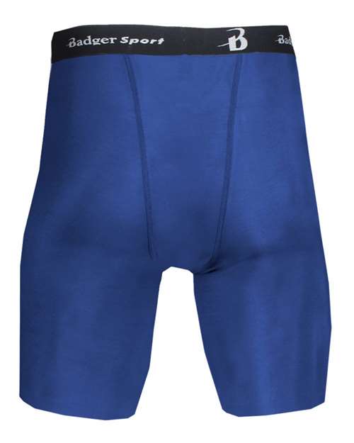 Royal - Badger Pro-Compression Shorts for Custom Team Uniforms Badger Men's Pro-Compression Shorts in Royal, back view