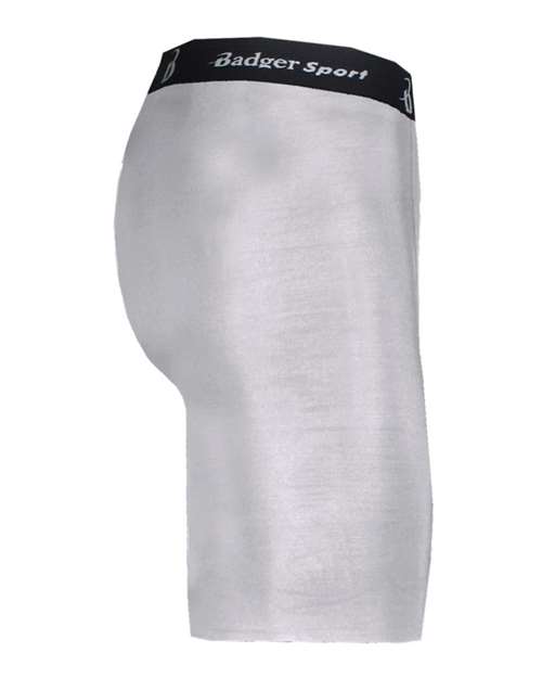 Silver - Badger Pro-Compression Shorts for Custom Team Uniforms Badger Men's Pro-Compression Shorts in Silver