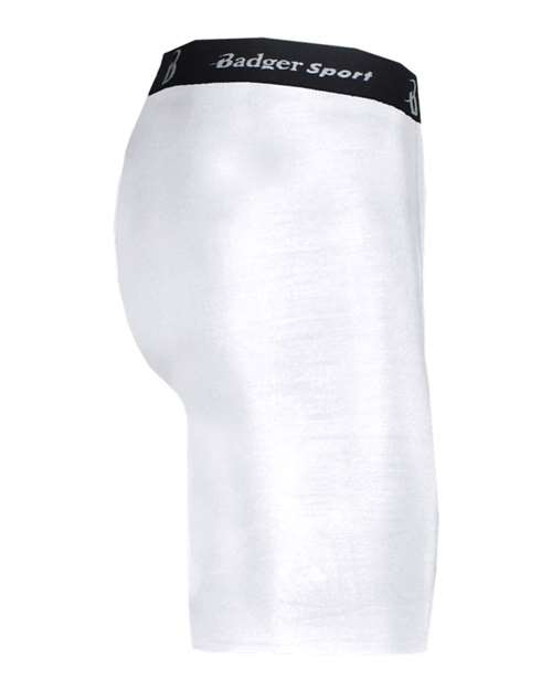 White - Badger Pro-Compression Shorts for Custom Team Uniforms Badger Men's Pro-Compression Shorts in White