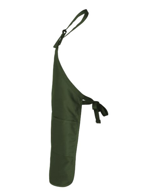 Forest - Q-Tees Q4350 Full-Length Apron with Custom Company Logo Q-Tees Full-Length Apron with Pockets in Forest, side view
