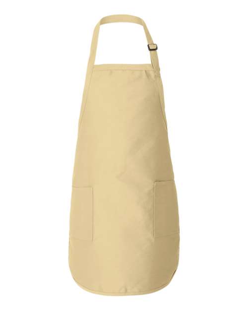 Natural - Full-Length Apron with Pockets Q-Tees Full-Length Apron with Pockets in Natural, front view