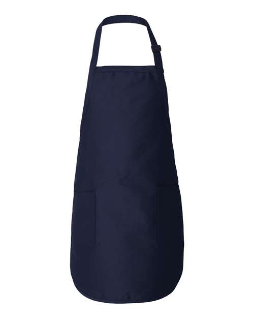 Navy - Full-Length Apron with Pockets Q-Tees Full-Length Apron with Pockets in Navy, front view