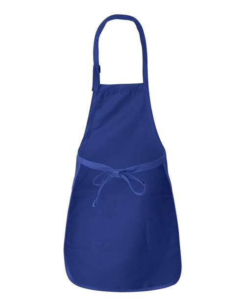 Royal - Q-Tees Q4350 Full-Length Apron with Custom Company Logo Q-Tees Full-Length Apron with Pockets in Royal, back view