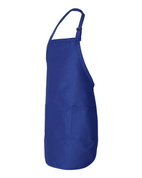 Royal - Q-Tees Q4350 Full-Length Apron with Custom Company Logo Q-Tees Full-Length Apron with Pockets in Royal