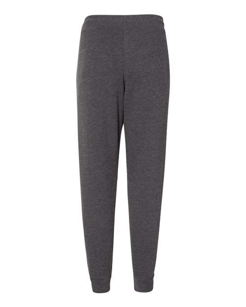Dark Grey Heather - BELLA + CANVAS 3727 Joggers with Custom Logo Decoration BELLA + CANVAS Unisex Sponge Fleece Joggers in Dark Grey Heather, back view